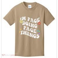 Retro Groovy Im Page Doing Page Things Funny MotherS Day Kids T-Shirt thumb 0