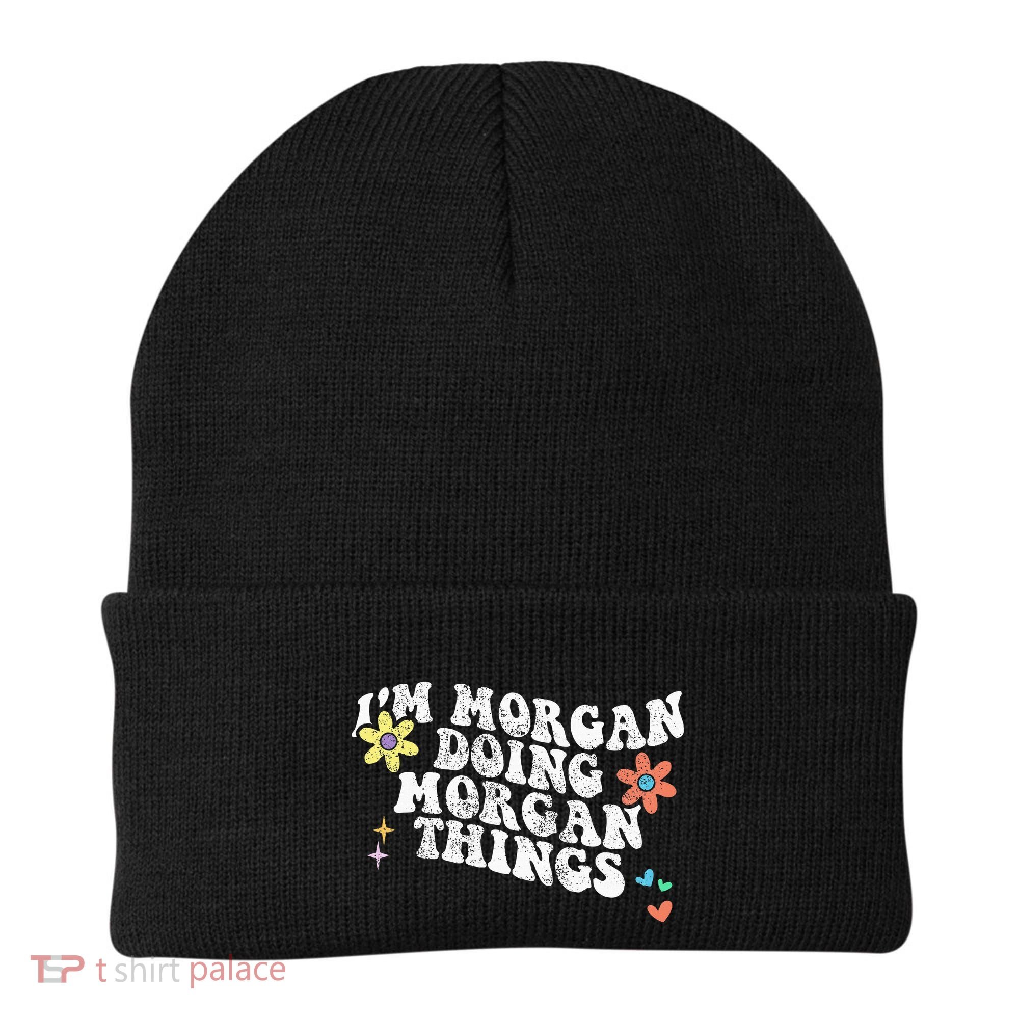Retro Groovy Im Morgan Doing Morgan Things Funny Mothers Day Beanie