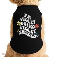 Retro Groovy Im Violet Doing Violet Things Funny MotherS Doggie Tank thumb 0