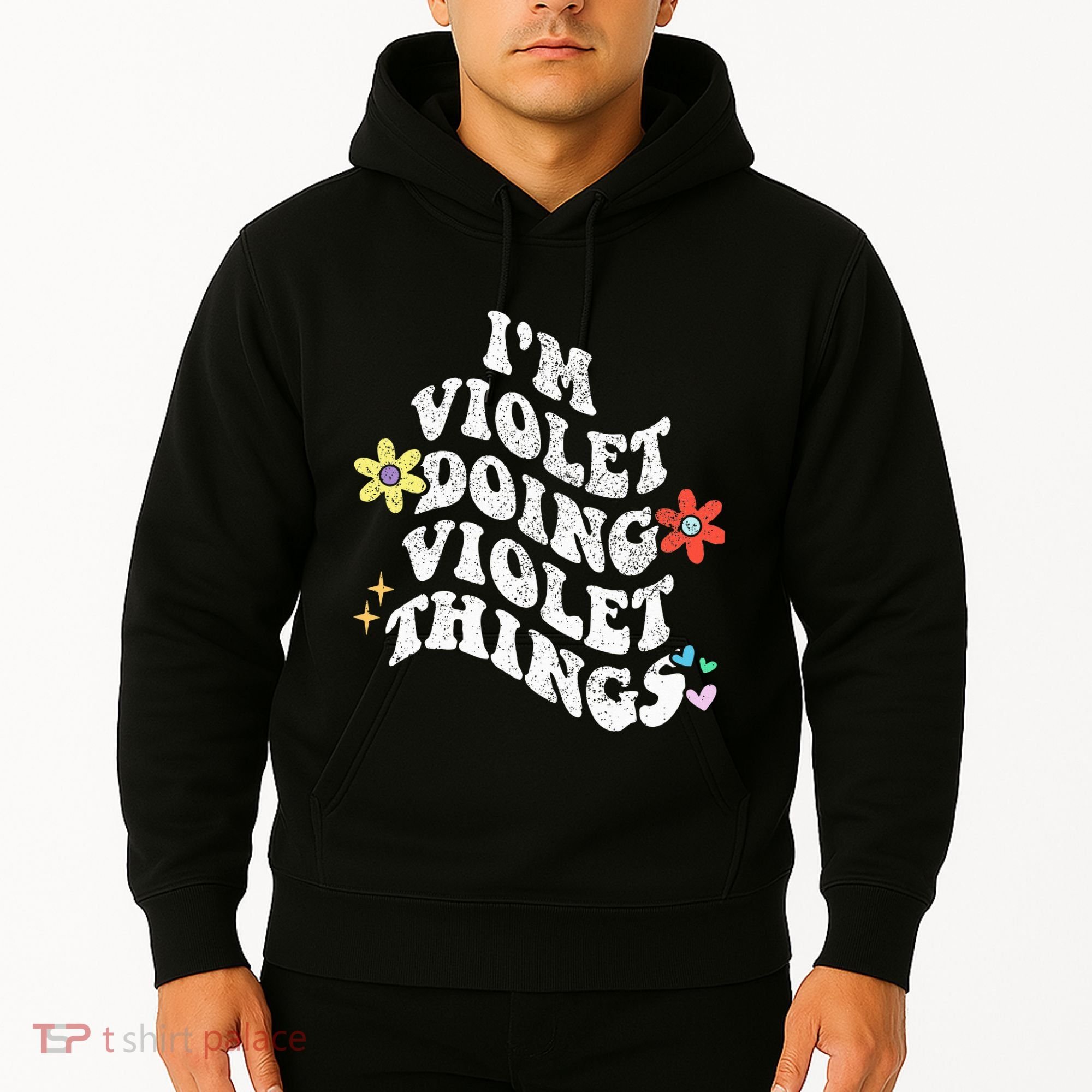 Retro Groovy Im Violet Doing Violet Things Funny MotherS Hoodie