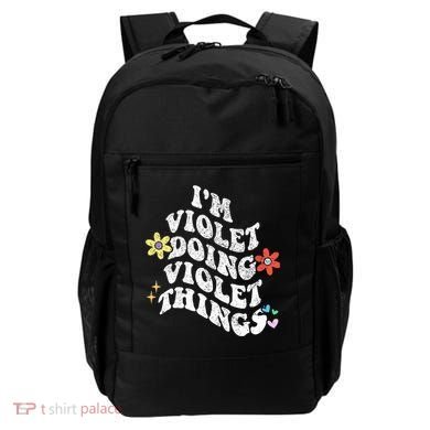 Retro Groovy Im Violet Doing Violet Things Funny MotherS Backpack