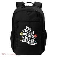 Retro Groovy Im Violet Doing Violet Things Funny MotherS Backpack thumb 0