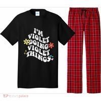 Retro Groovy Im Violet Doing Violet Things Funny MotherS Pajama Set thumb 0