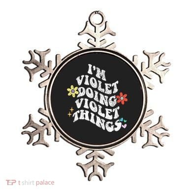 Retro Groovy Im Violet Doing Violet Things Funny MotherS Ornament