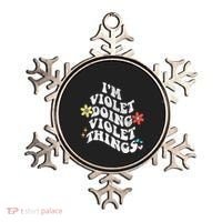 Retro Groovy Im Violet Doing Violet Things Funny MotherS Ornament thumb 0