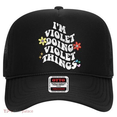Retro Groovy Im Violet Doing Violet Things Funny MotherS Hat