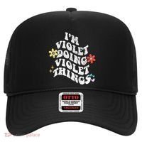 Retro Groovy Im Violet Doing Violet Things Funny MotherS Hat thumb 0