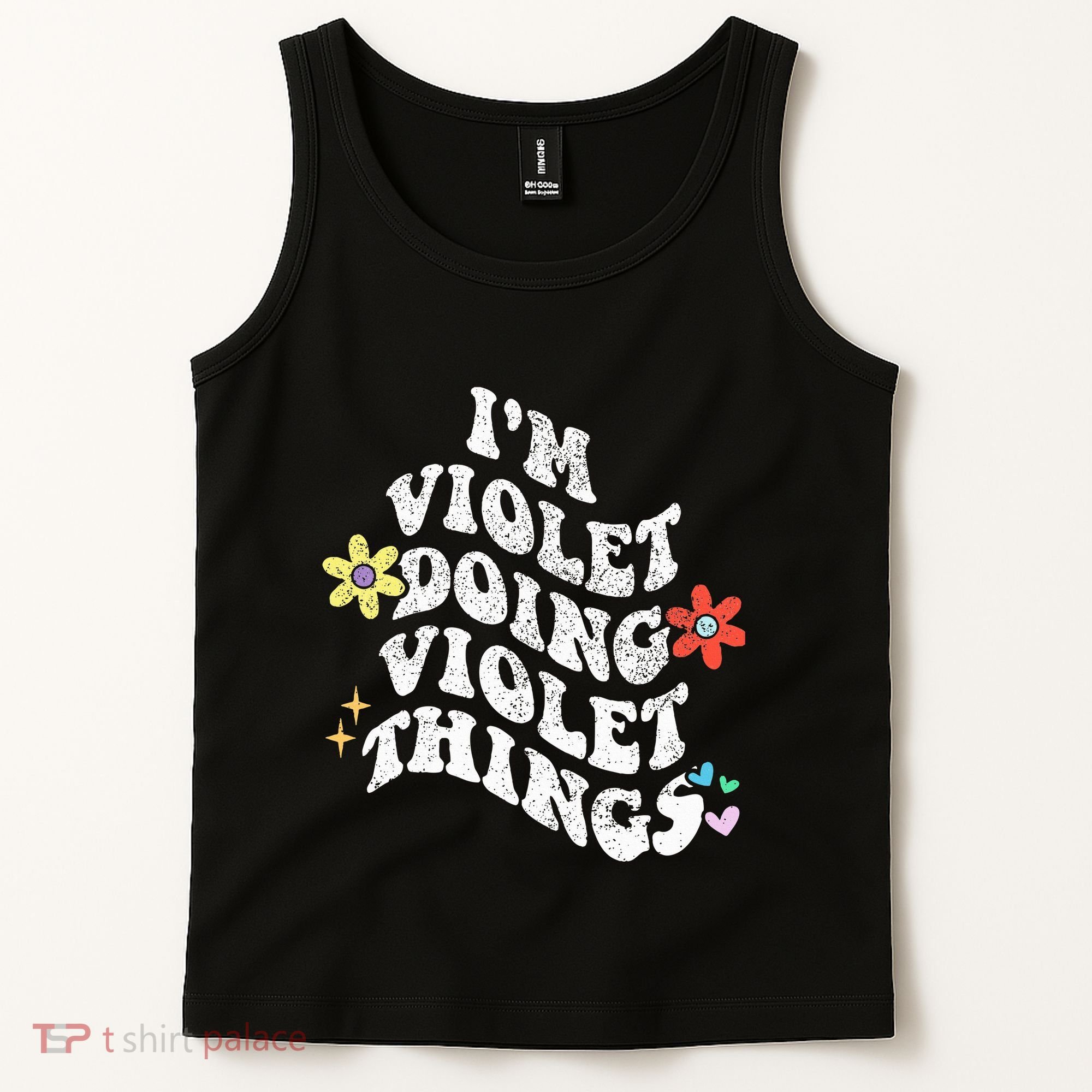 Retro Groovy Im Violet Doing Violet Things Funny MotherS Tank Top