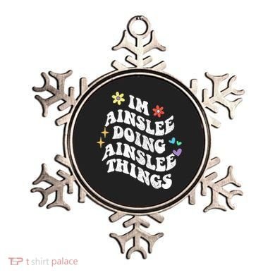 Retro Groovy Im Ainslee Doing Ainslee Things Funny MotherS Ornament