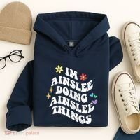 Retro Groovy Im Ainslee Doing Ainslee Things Funny MotherS Hoodie thumb 4