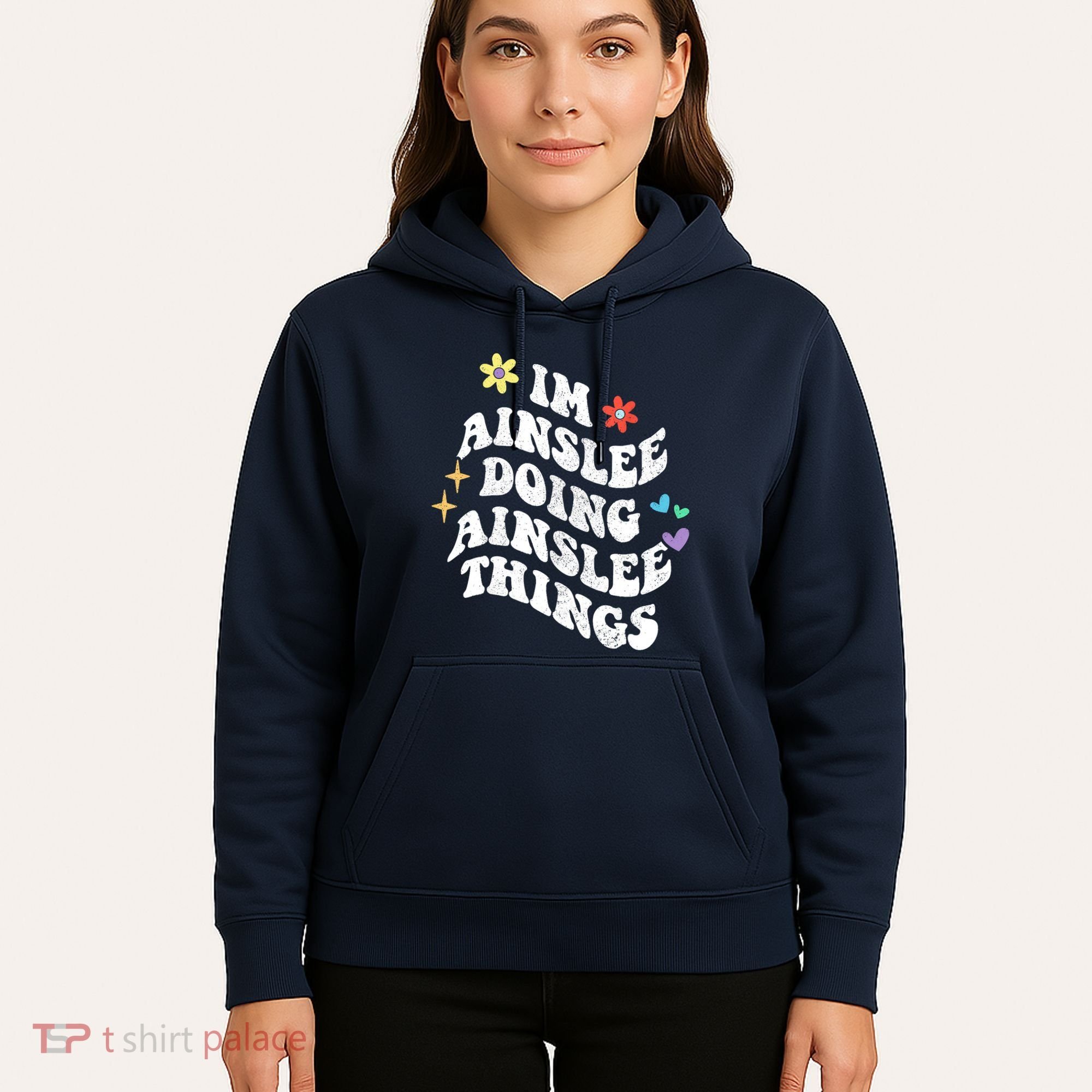 Retro Groovy Im Ainslee Doing Ainslee Things Funny MotherS Hoodie