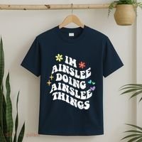 Retro Groovy Im Ainslee Doing Ainslee Things Funny MotherS T-Shirt thumb 2