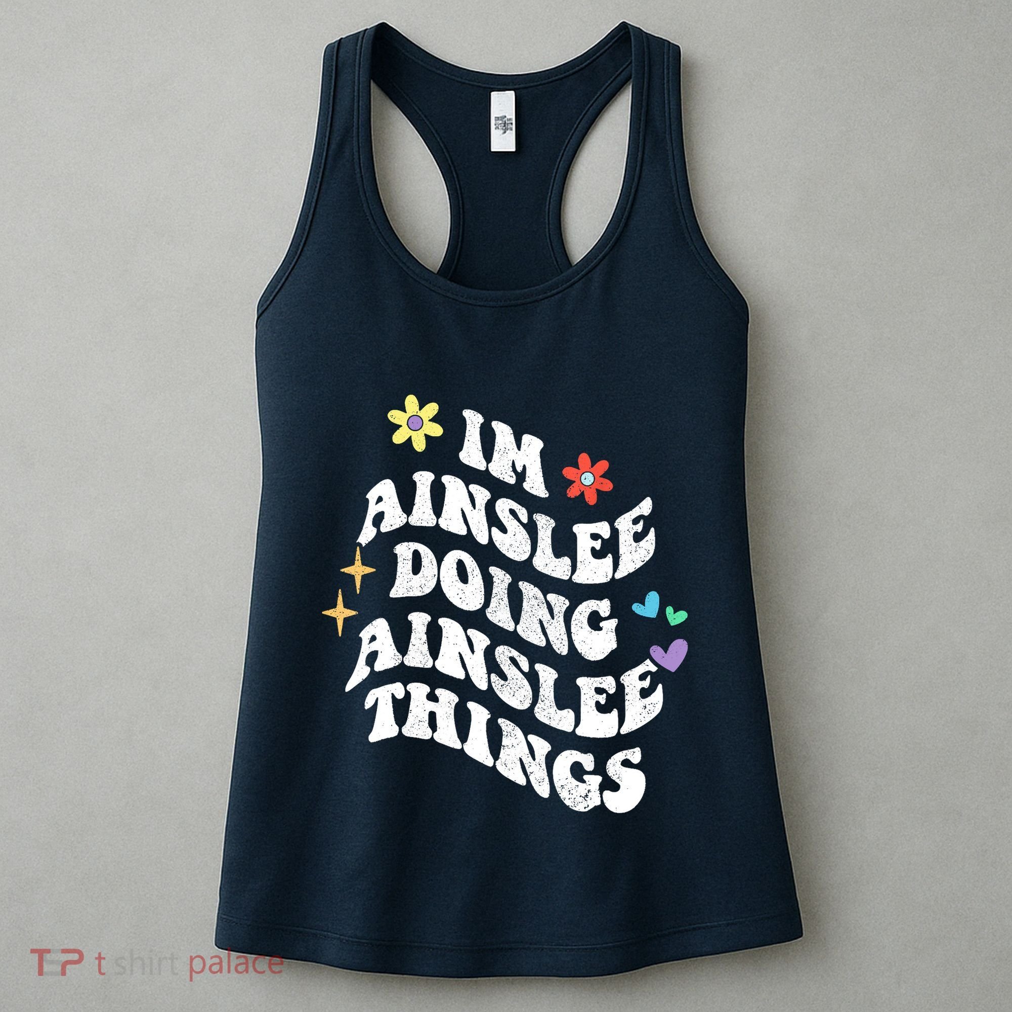 Retro Groovy Im Ainslee Doing Ainslee Things Funny MotherS Women's Tank Top