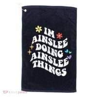 Retro Groovy Im Ainslee Doing Ainslee Things Funny MotherS Golf Towel thumb 0