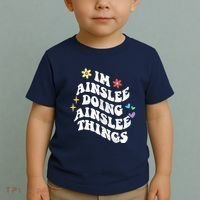 Retro Groovy Im Ainslee Doing Ainslee Things Funny MotherS Toddler T-Shirt thumb 2