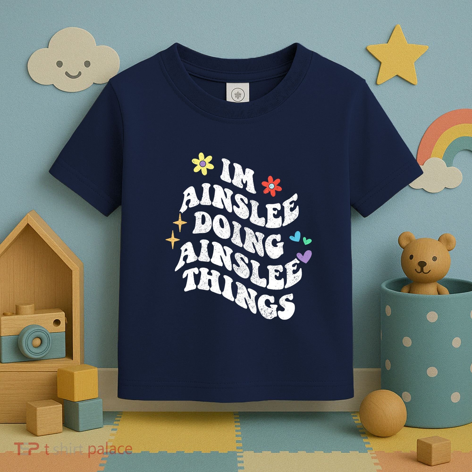Retro Groovy Im Ainslee Doing Ainslee Things Funny MotherS Toddler T-Shirt