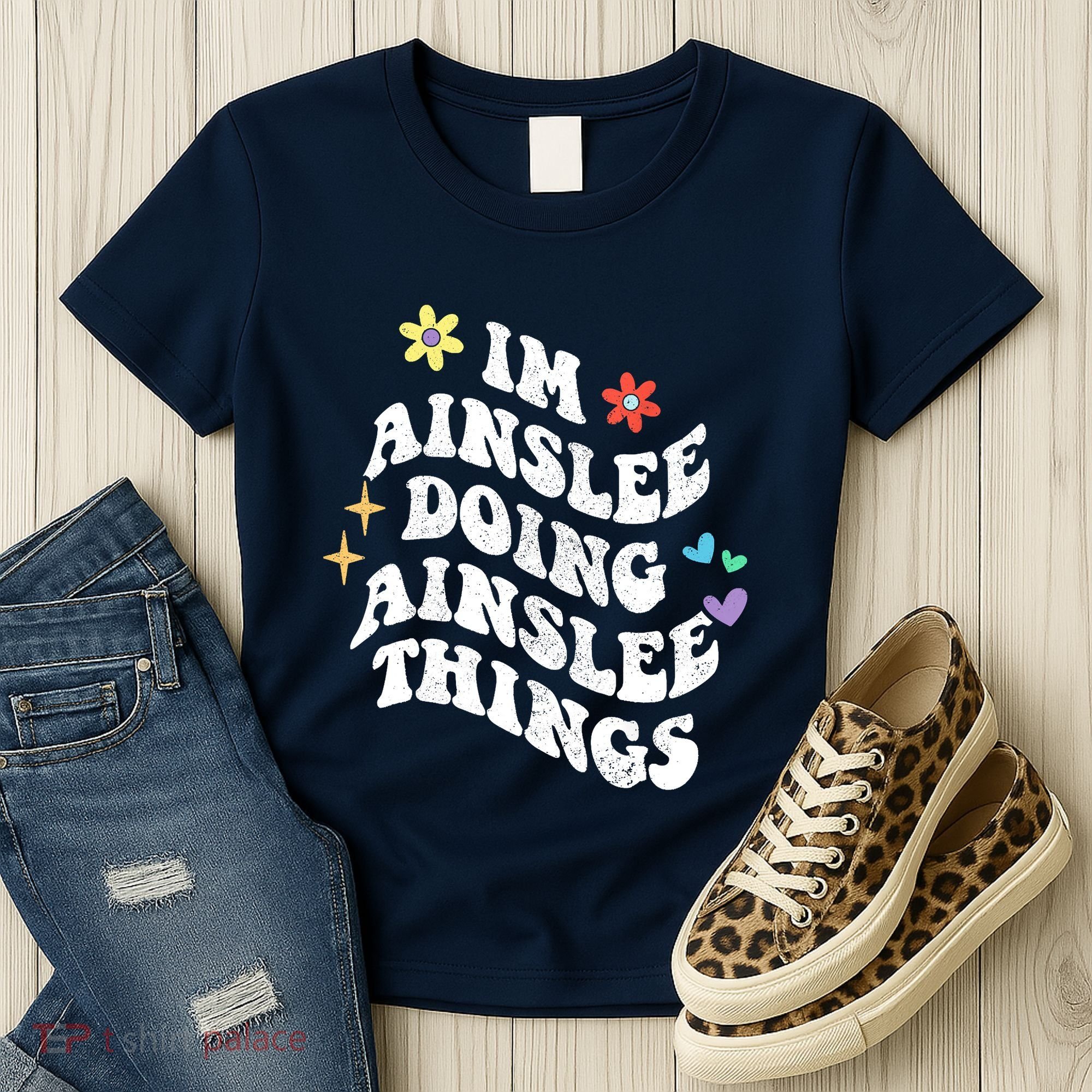 Retro Groovy Im Ainslee Doing Ainslee Things Funny MotherS Women's T-Shirt