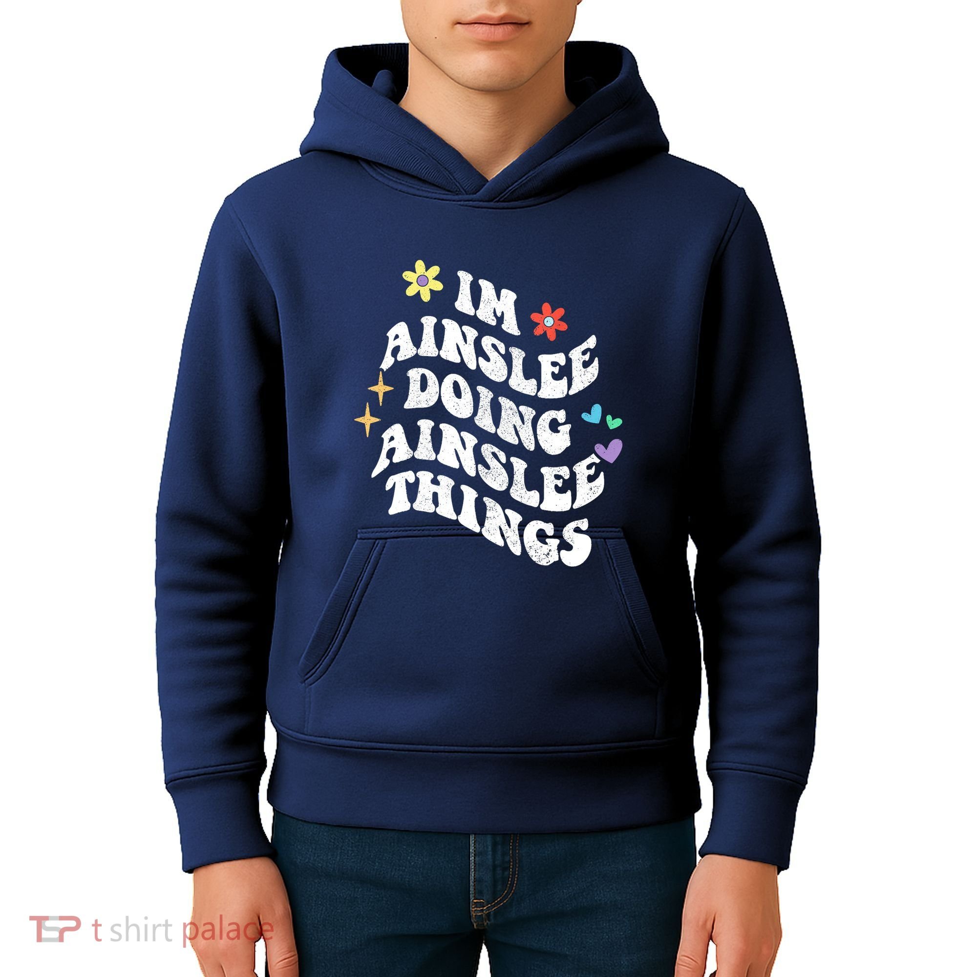Retro Groovy Im Ainslee Doing Ainslee Things Funny MotherS Kids Hoodie