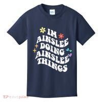 Retro Groovy Im Ainslee Doing Ainslee Things Funny MotherS Kids T-Shirt thumb 0