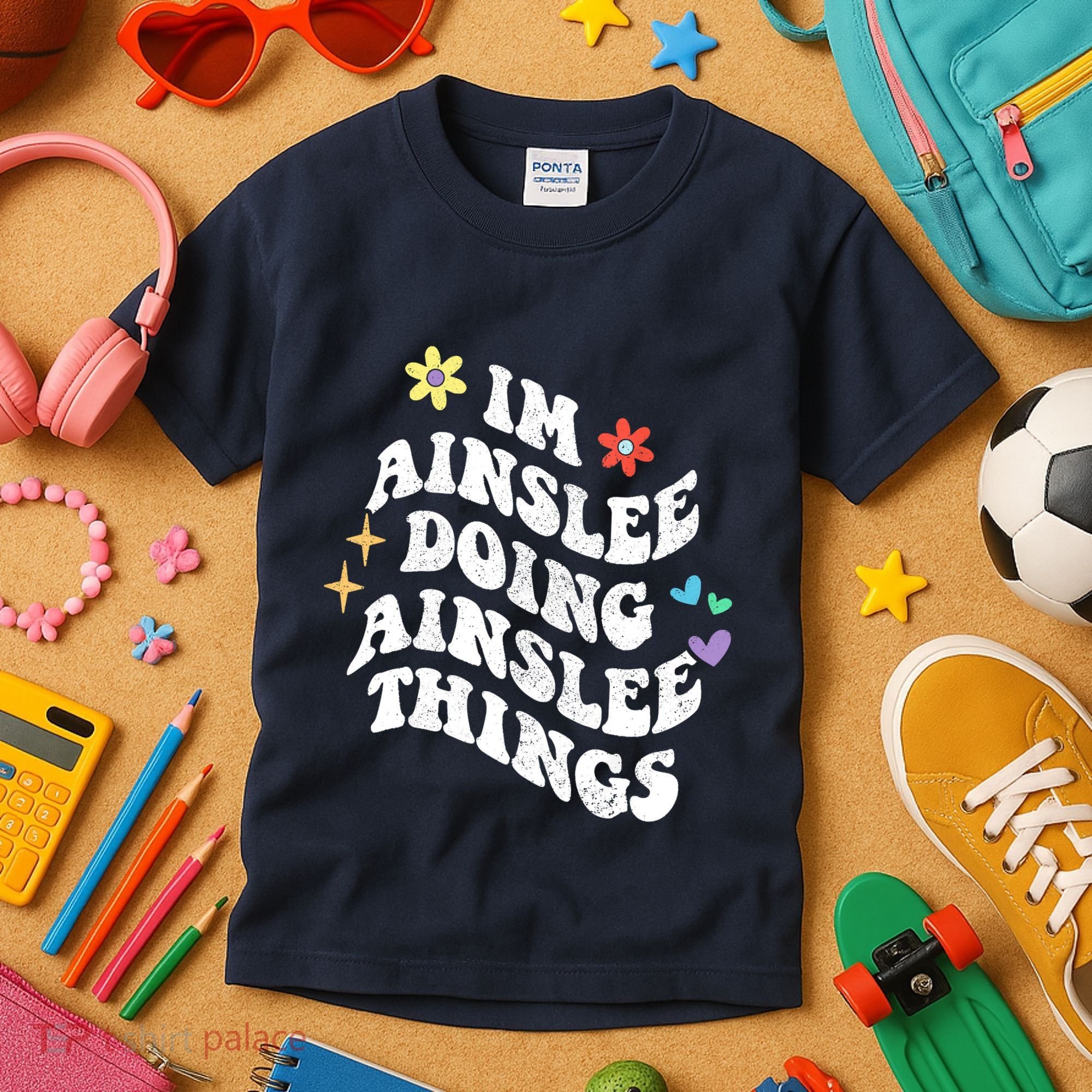 Retro Groovy Im Ainslee Doing Ainslee Things Funny MotherS Kids T-Shirt