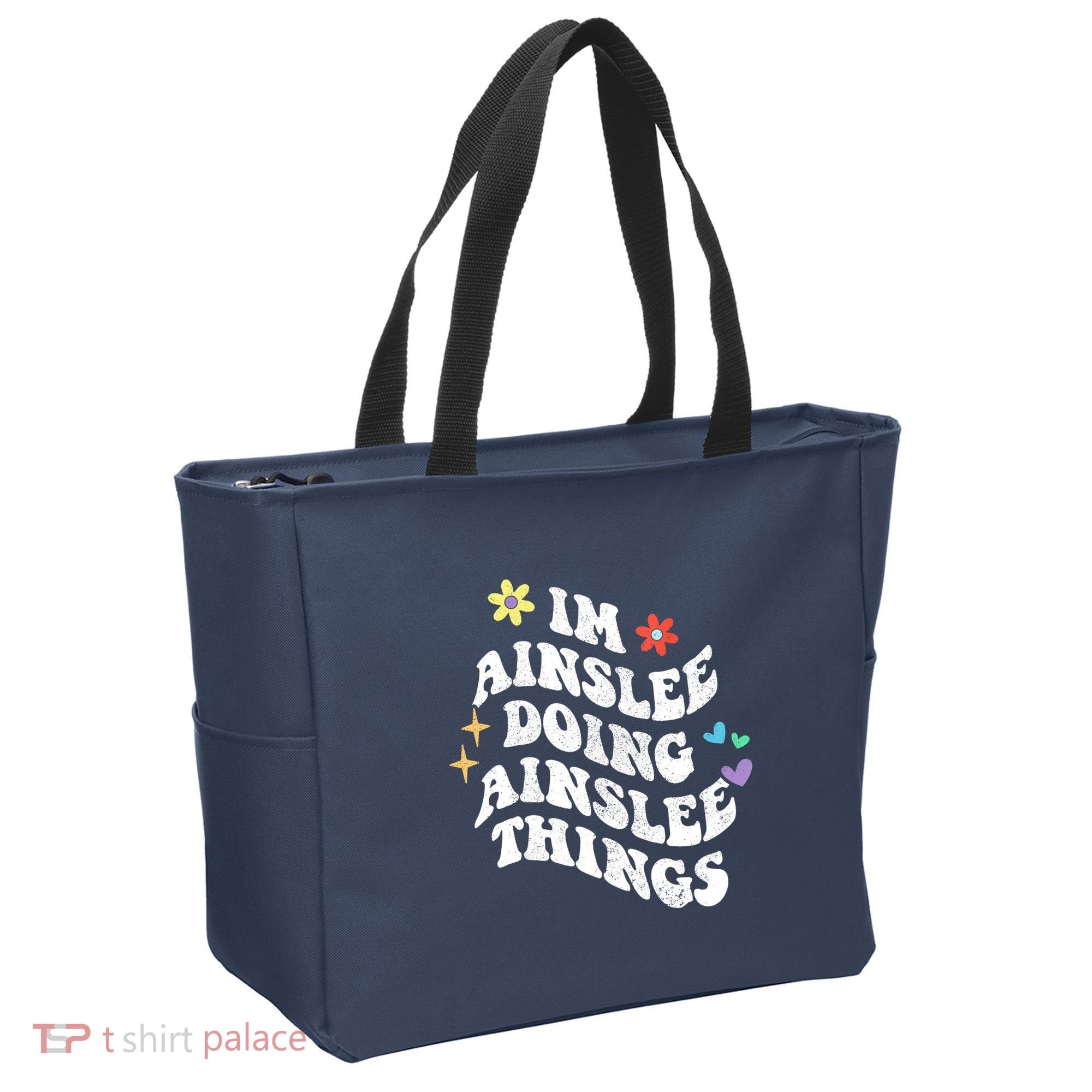 Retro Groovy Im Ainslee Doing Ainslee Things Funny MotherS Tote Bag