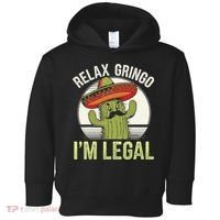 Relax Gringo Im Legal Funny Cinco De Mayo Mexican Immigrant Toddler Hoodie thumb 0