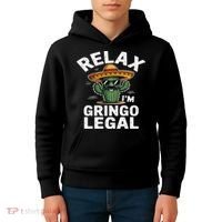 Relax Gringo Im Legal Hilarious Mexican Immigrant Costume Kids Hoodie thumb 4