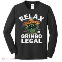 Relax Gringo Im Legal Hilarious Mexican Immigrant Costume Kids Long Sleeve Shirt thumb 0