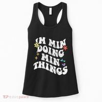 Retro Groovy Im Min Doing Min Things Funny MotherS Day Women's Tank Top thumb 0