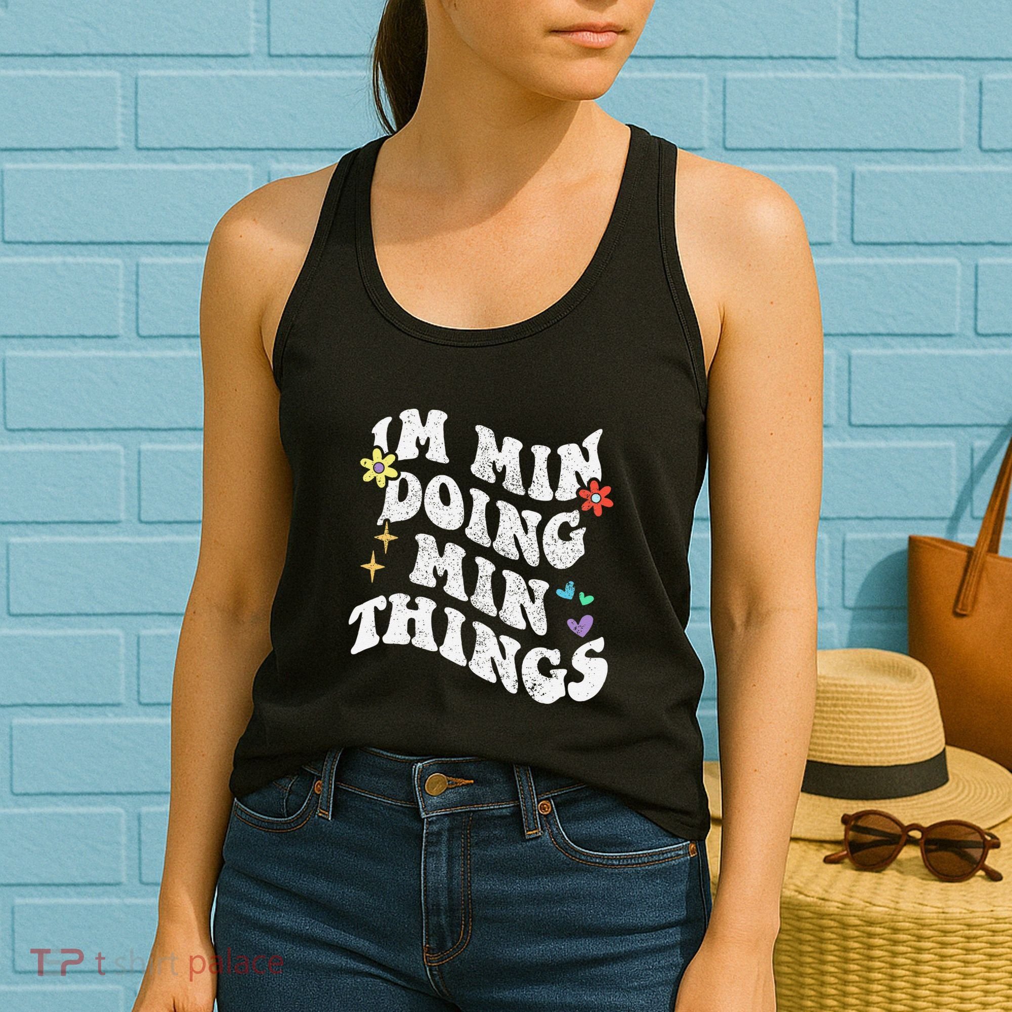 Retro Groovy Im Min Doing Min Things Funny MotherS Day Women's Tank Top