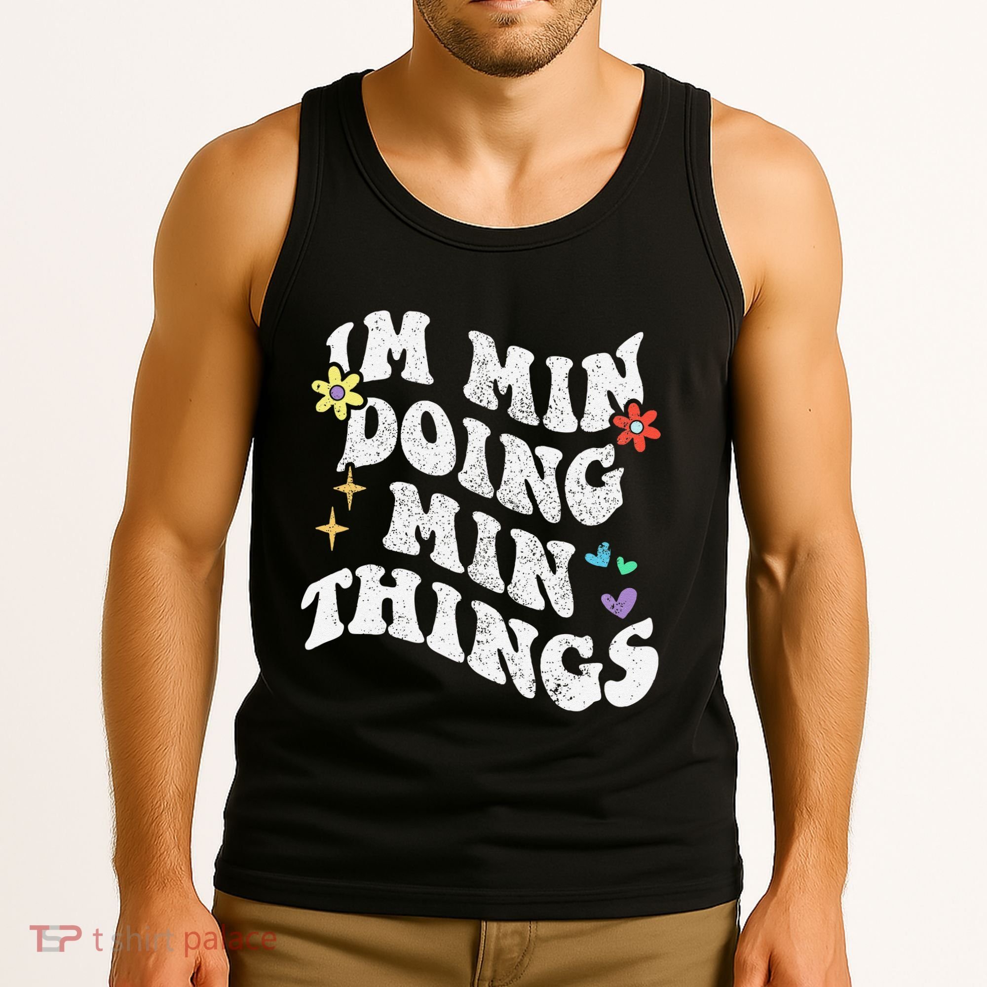 Retro Groovy Im Min Doing Min Things Funny MotherS Day Tank Top