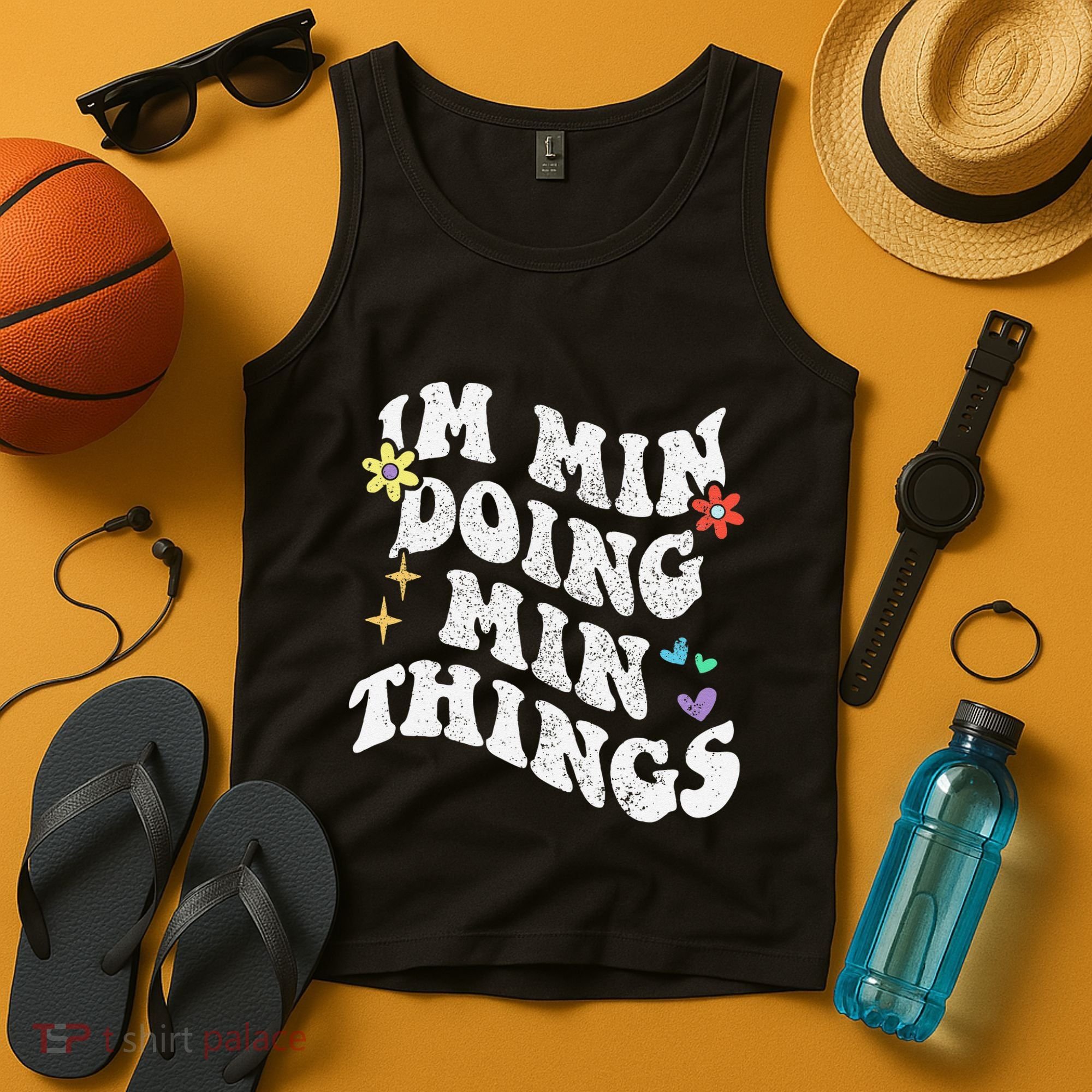 Retro Groovy Im Min Doing Min Things Funny MotherS Day Tank Top