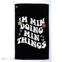 Retro Groovy Im Min Doing Min Things Funny MotherS Day Golf Towel thumb 0
