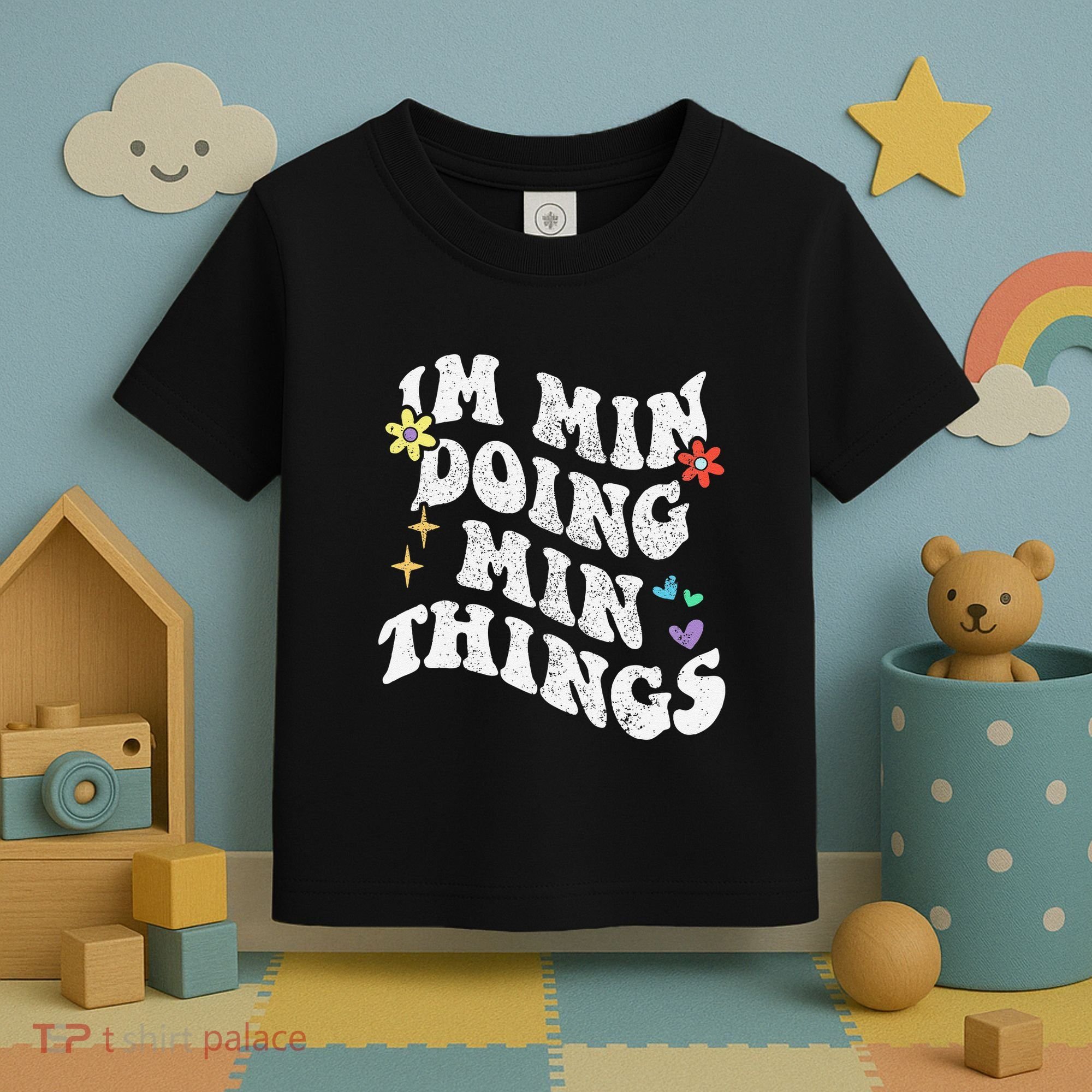 Retro Groovy Im Min Doing Min Things Funny MotherS Day Toddler T-Shirt