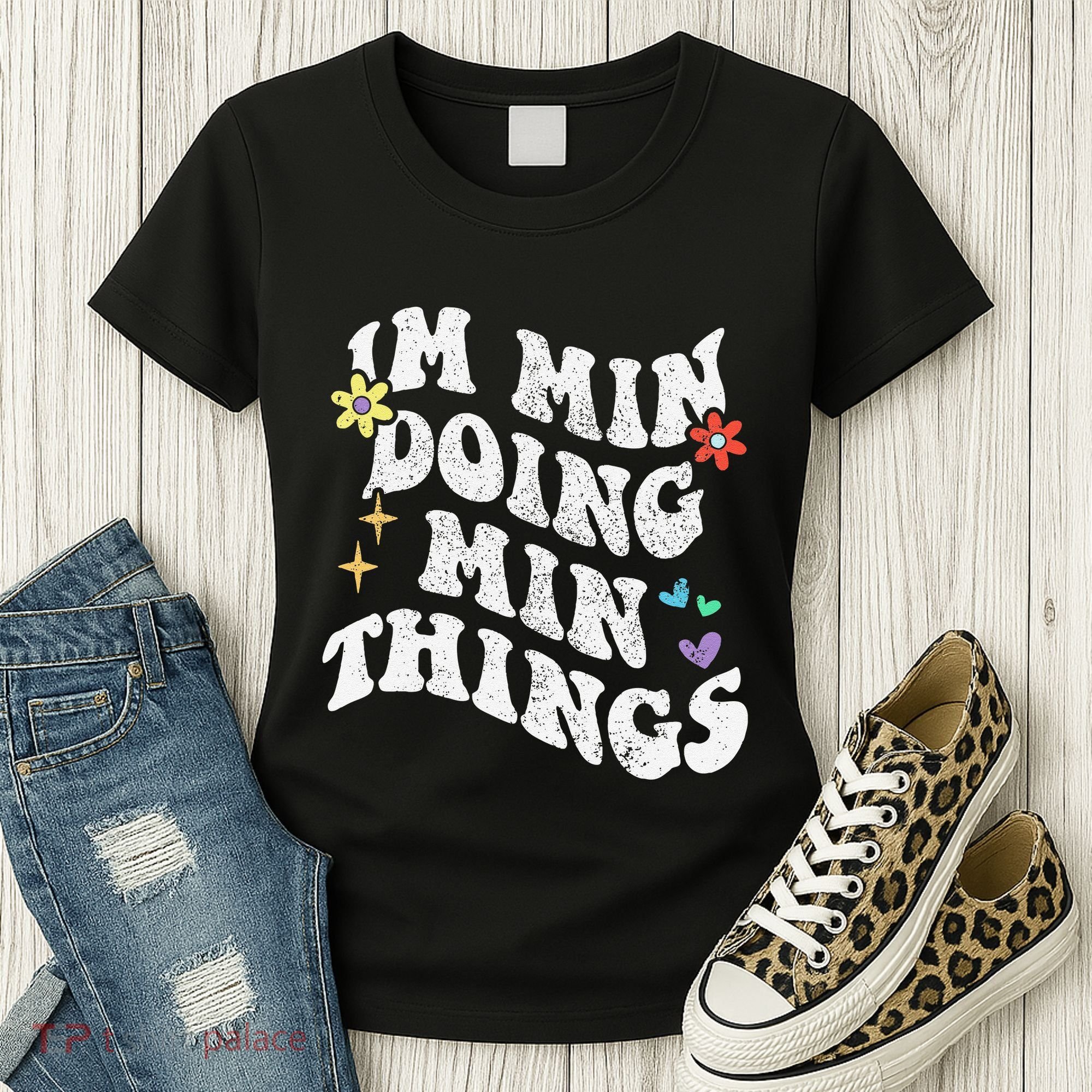 Retro Groovy Im Min Doing Min Things Funny MotherS Day Women's T-Shirt