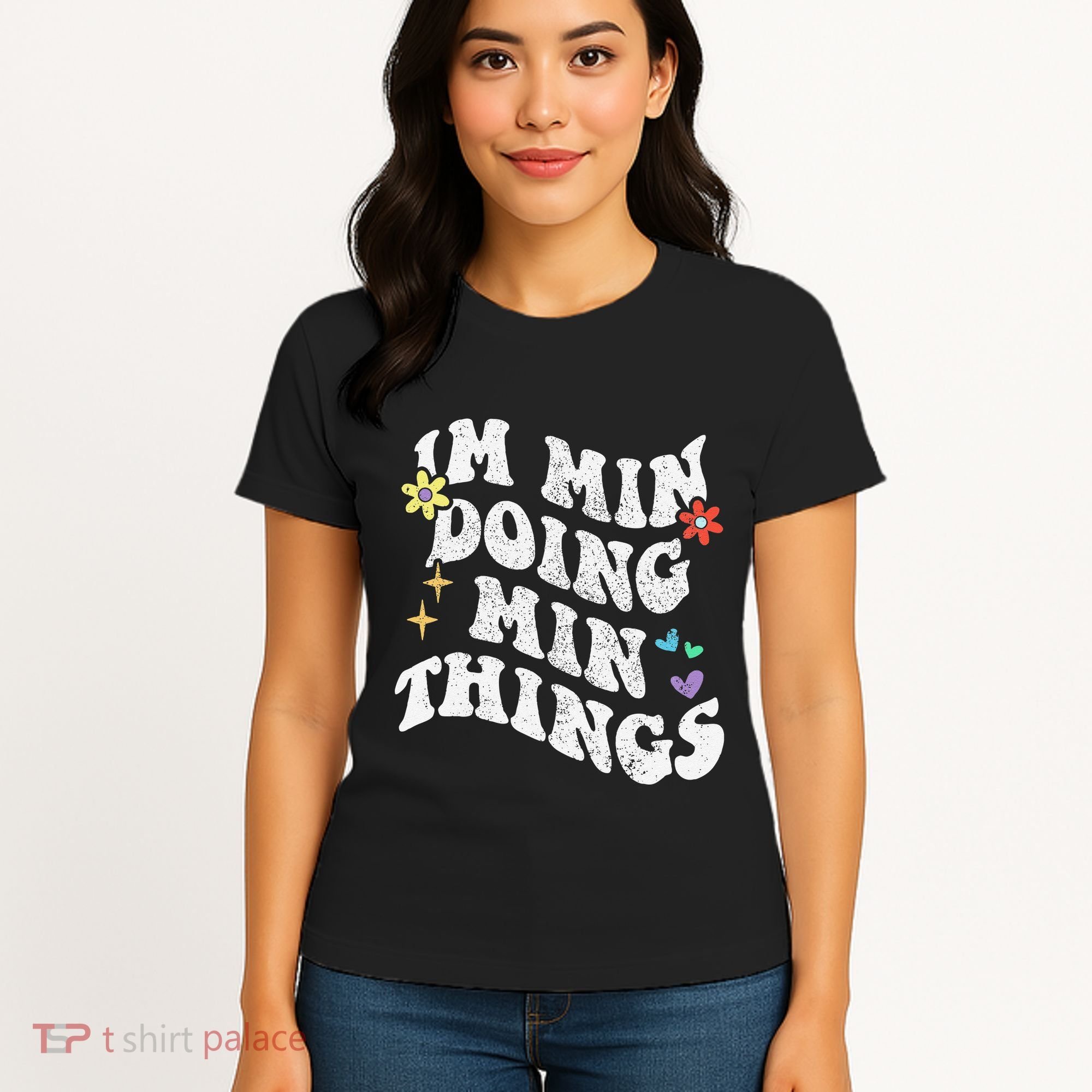 Retro Groovy Im Min Doing Min Things Funny MotherS Day Women's T-Shirt