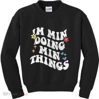 Retro Groovy Im Min Doing Min Things Funny MotherS Day Kids Sweatshirt thumb 0