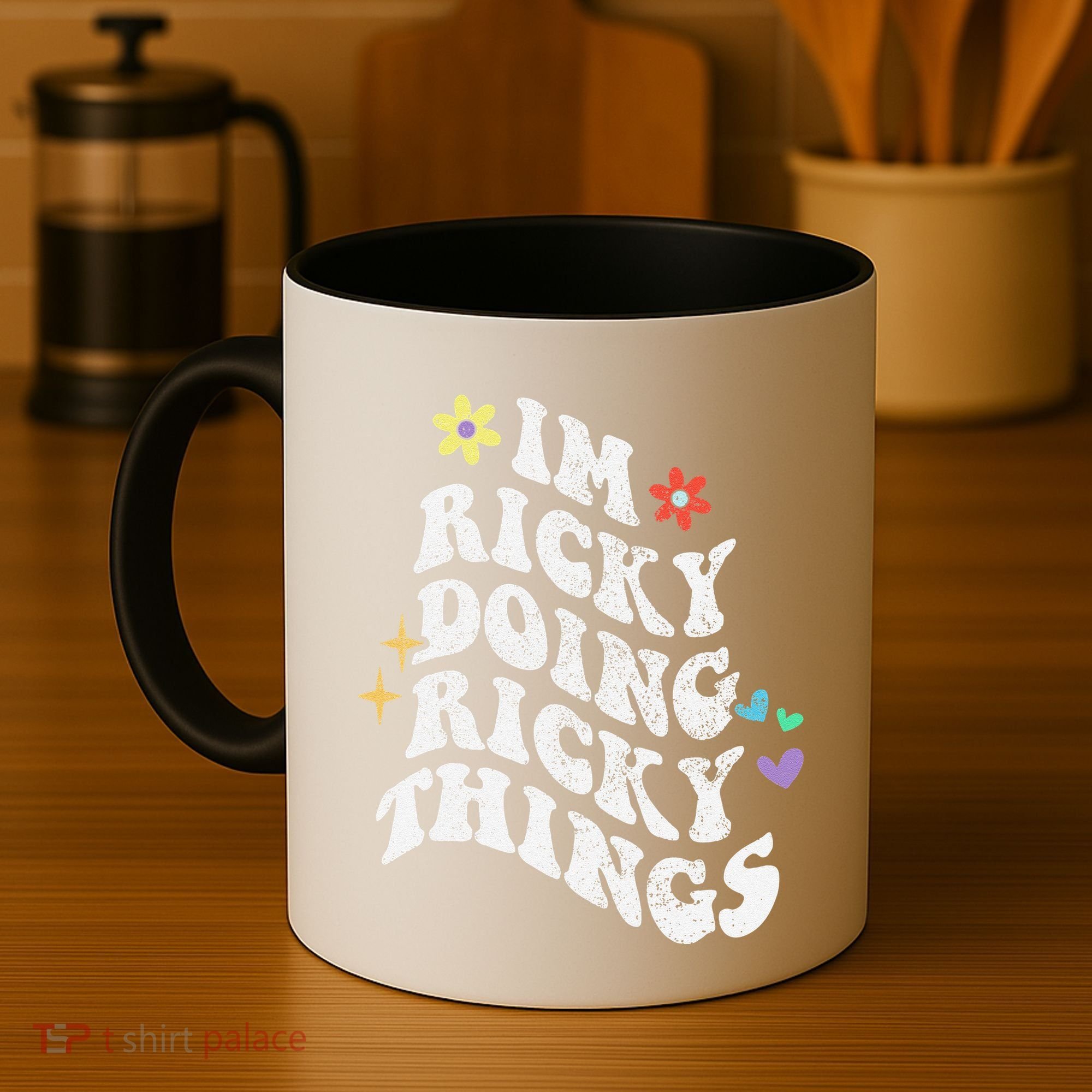 Retro Groovy Im Ricky Doing Ricky Things Funny MotherS Day Coffee Mug