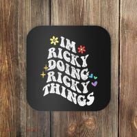 Retro Groovy Im Ricky Doing Ricky Things Funny MotherS Day Coaster thumb 0