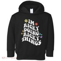Retro Groovy Im Ricky Doing Ricky Things Funny MotherS Day Toddler Hoodie thumb 0