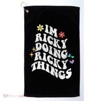 Retro Groovy Im Ricky Doing Ricky Things Funny MotherS Day Golf Towel thumb 0