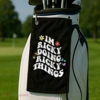 Retro Groovy Im Ricky Doing Ricky Things Funny MotherS Day Golf Towel thumb 2