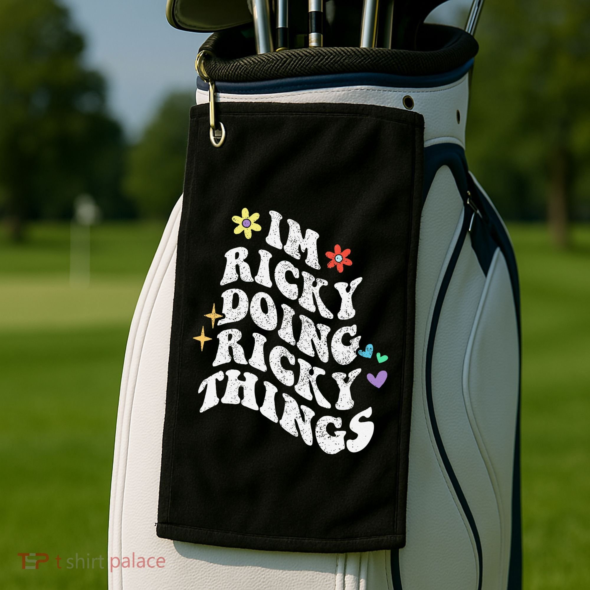 Retro Groovy Im Ricky Doing Ricky Things Funny MotherS Day Golf Towel