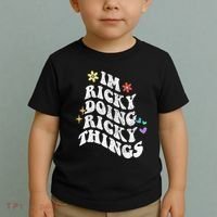 Retro Groovy Im Ricky Doing Ricky Things Funny MotherS Day Toddler T-Shirt thumb 2