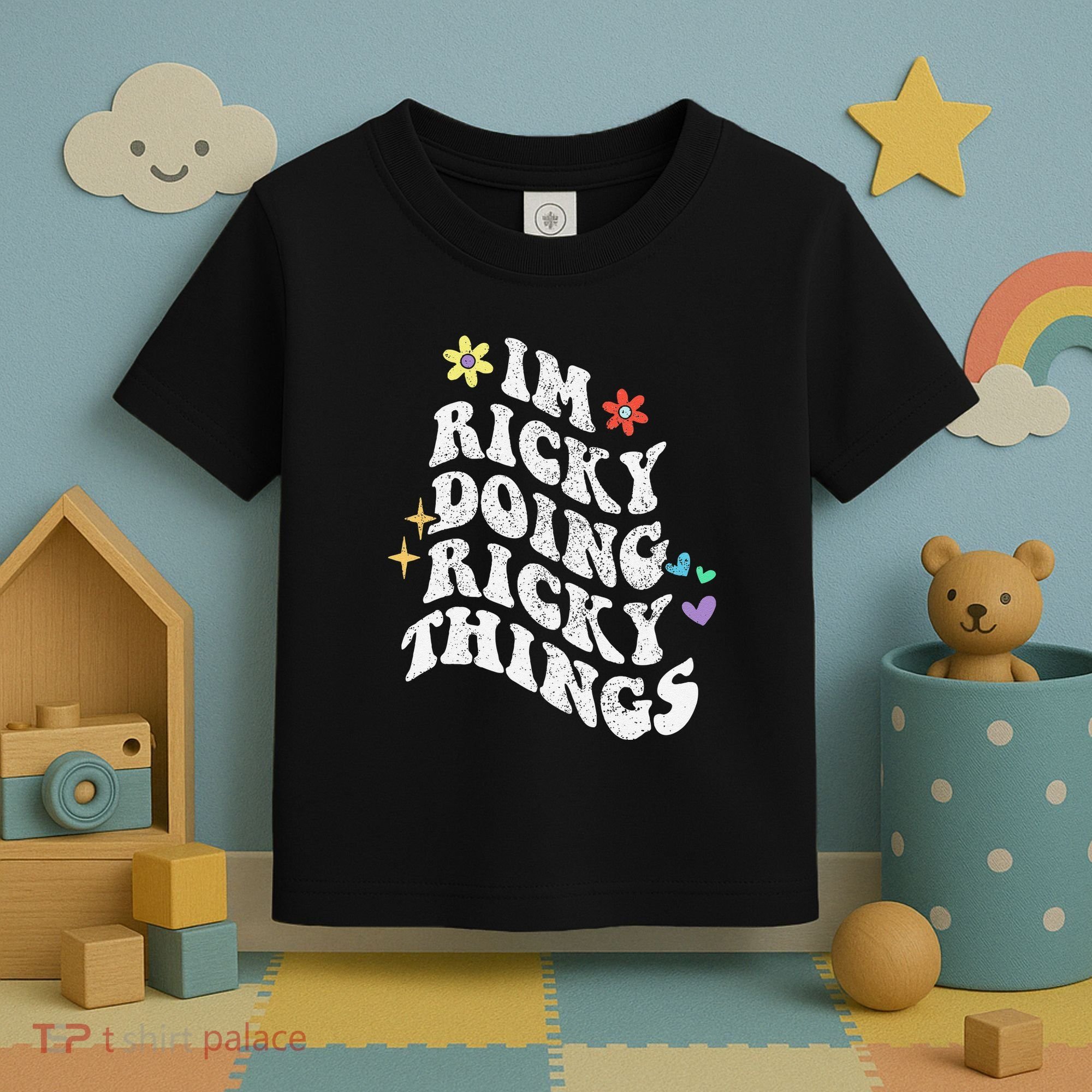 Retro Groovy Im Ricky Doing Ricky Things Funny MotherS Day Toddler T-Shirt