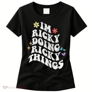 Retro Groovy Im Ricky Doing Ricky Things Funny MotherS Day Women's T-Shirt