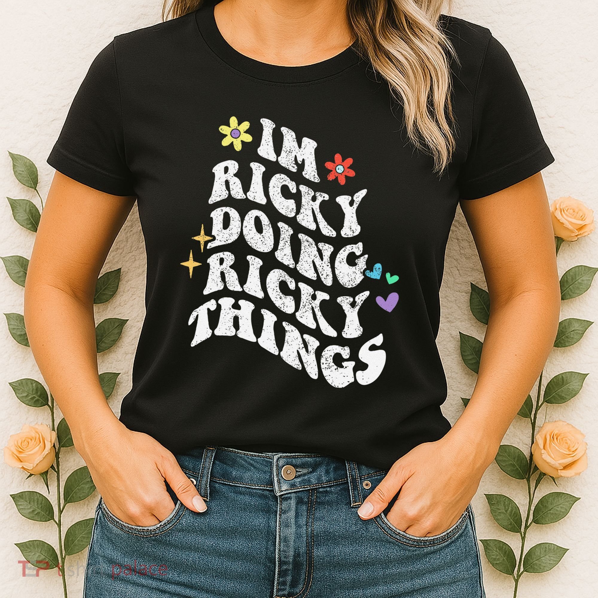 Retro Groovy Im Ricky Doing Ricky Things Funny MotherS Day Women's T-Shirt