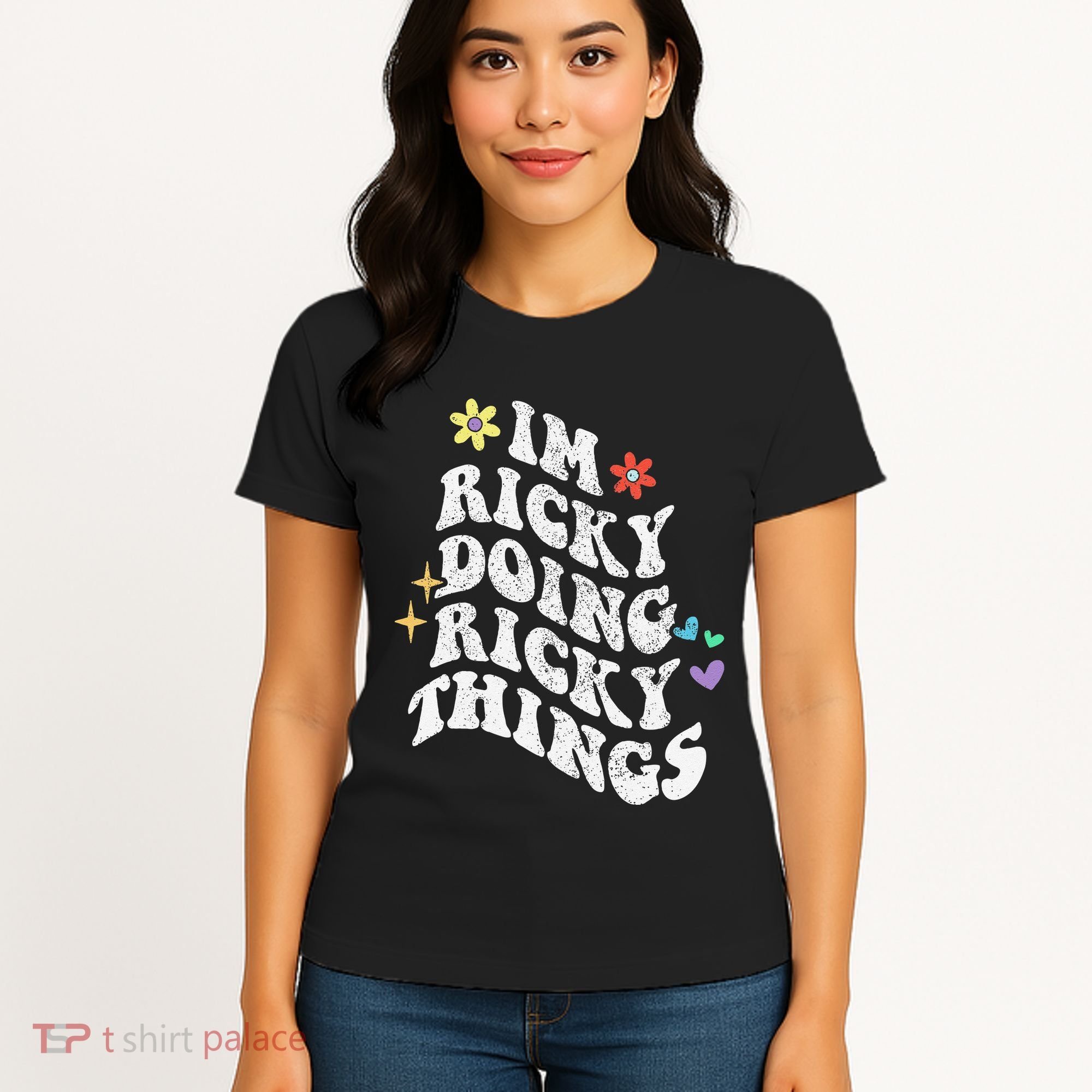 Retro Groovy Im Ricky Doing Ricky Things Funny MotherS Day Women's T-Shirt