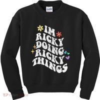 Retro Groovy Im Ricky Doing Ricky Things Funny MotherS Day Kids Sweatshirt thumb 0