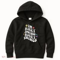 Retro Groovy Im Ricky Doing Ricky Things Funny MotherS Day Kids Hoodie thumb 0